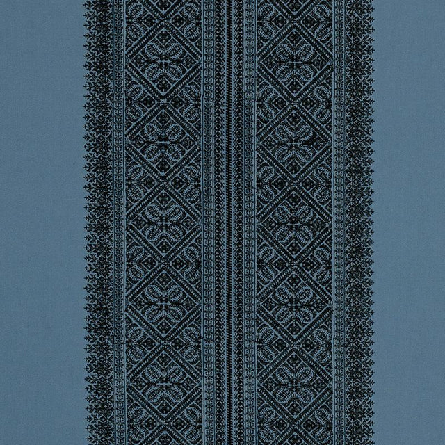 Schumacher Toledo Embroidery Midnight Fabric