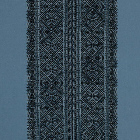 Schumacher Toledo Embroidery Midnight Fabric