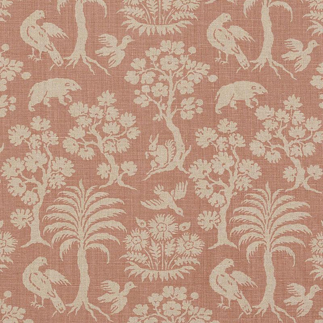 Schumacher Woodland Silhouette Blush Fabric