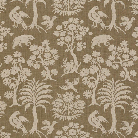 Schumacher Woodland Silhouette Mocha Fabric