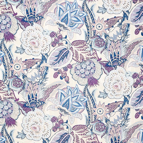 Schumacher Zanzibar Linen Print Hyacinth Fabric
