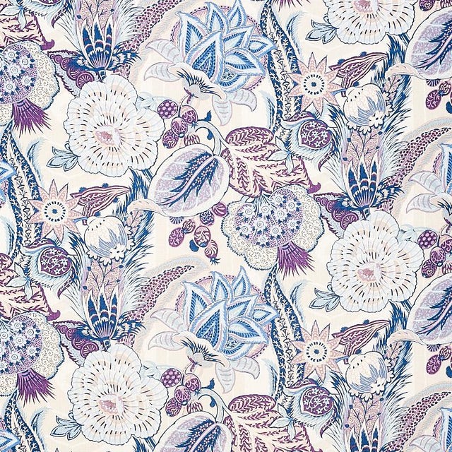 Schumacher Zanzibar Linen Print Hyacinth Fabric