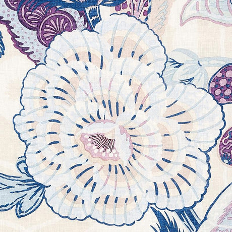 Schumacher Zanzibar Linen Print Hyacinth Fabric
