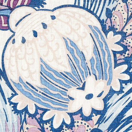 Schumacher Zanzibar Linen Print Hyacinth Fabric