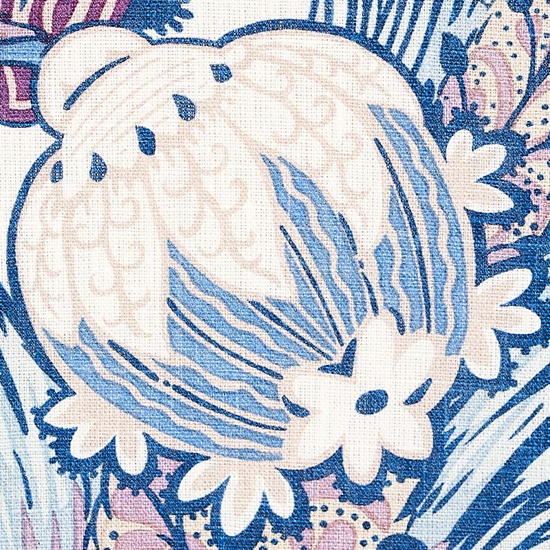 Schumacher Zanzibar Linen Print Hyacinth Fabric