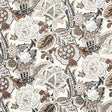 Schumacher Zanzibar Linen Print Ebony & Mocha Fabric