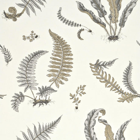 G P & J Baker FERNS DOVE GREY/SILVER Wallpaper