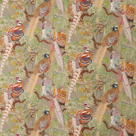 Mulberry GAME BIRDS LINEN STONE/MULTI Fabric