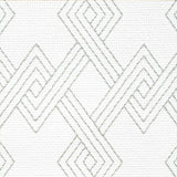 Schumacher Hix Embroidered Paperweave Grey Wallpaper