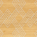Schumacher Hix Embroidered Jute Natural Wallpaper