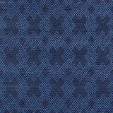 Schumacher Hix Embroidered Sisal Blue Wallpaper