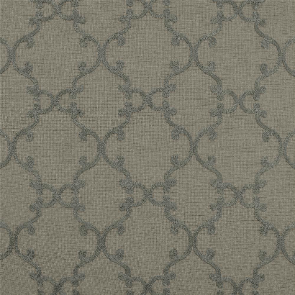Kasmir Twirl Silver Fabric