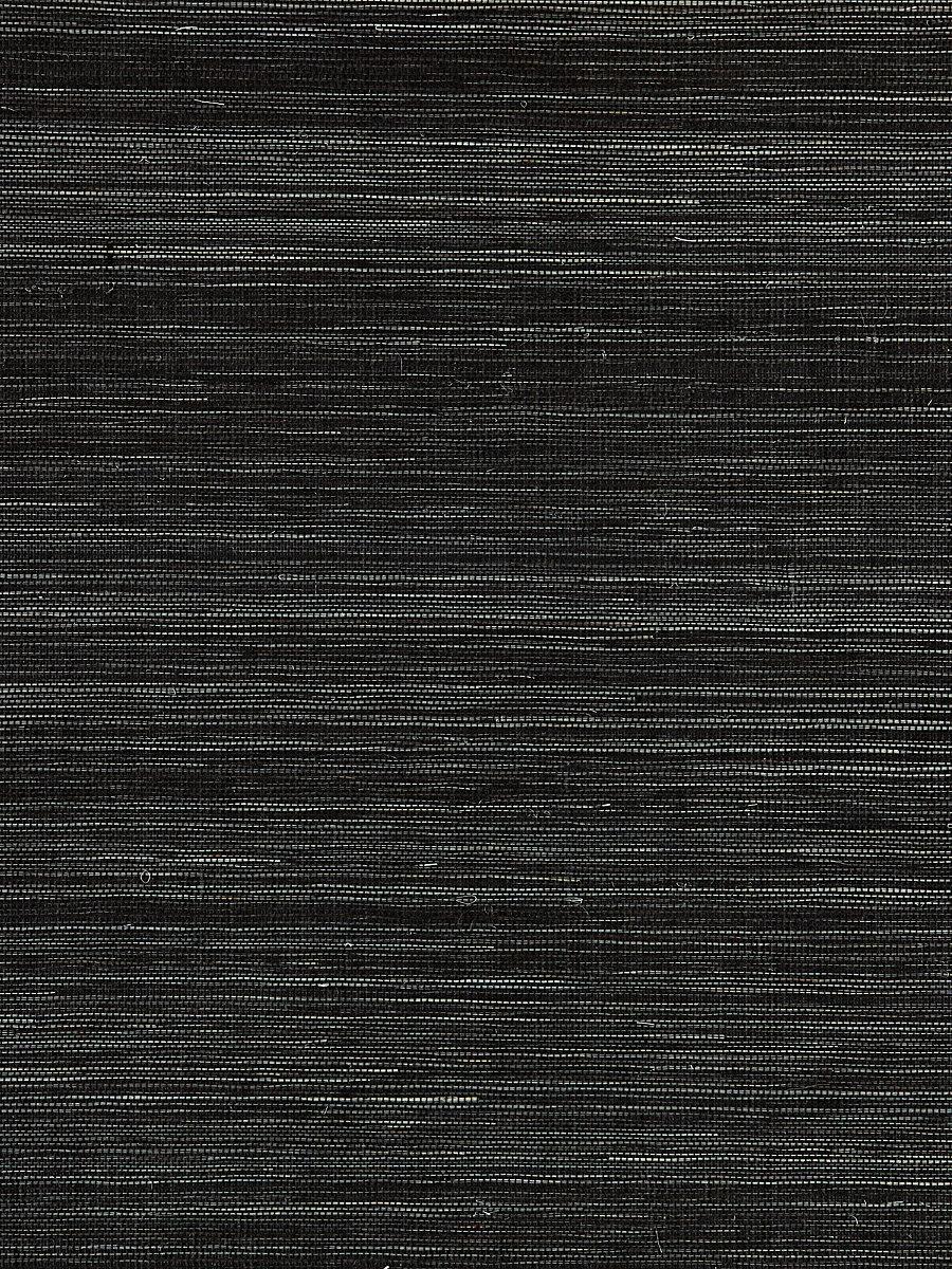 Scalamandre Shantung Grasscloth Black Pepper Wallpaper