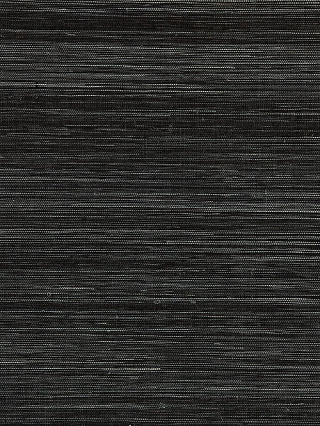 Scalamandre Shantung Grasscloth Black Pepper Wallpaper