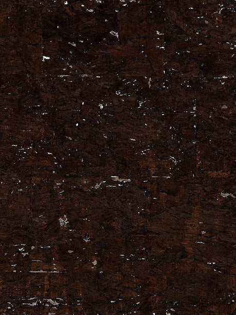 Scalamandre Carbonized Cork Espresso & Silver Wallpaper