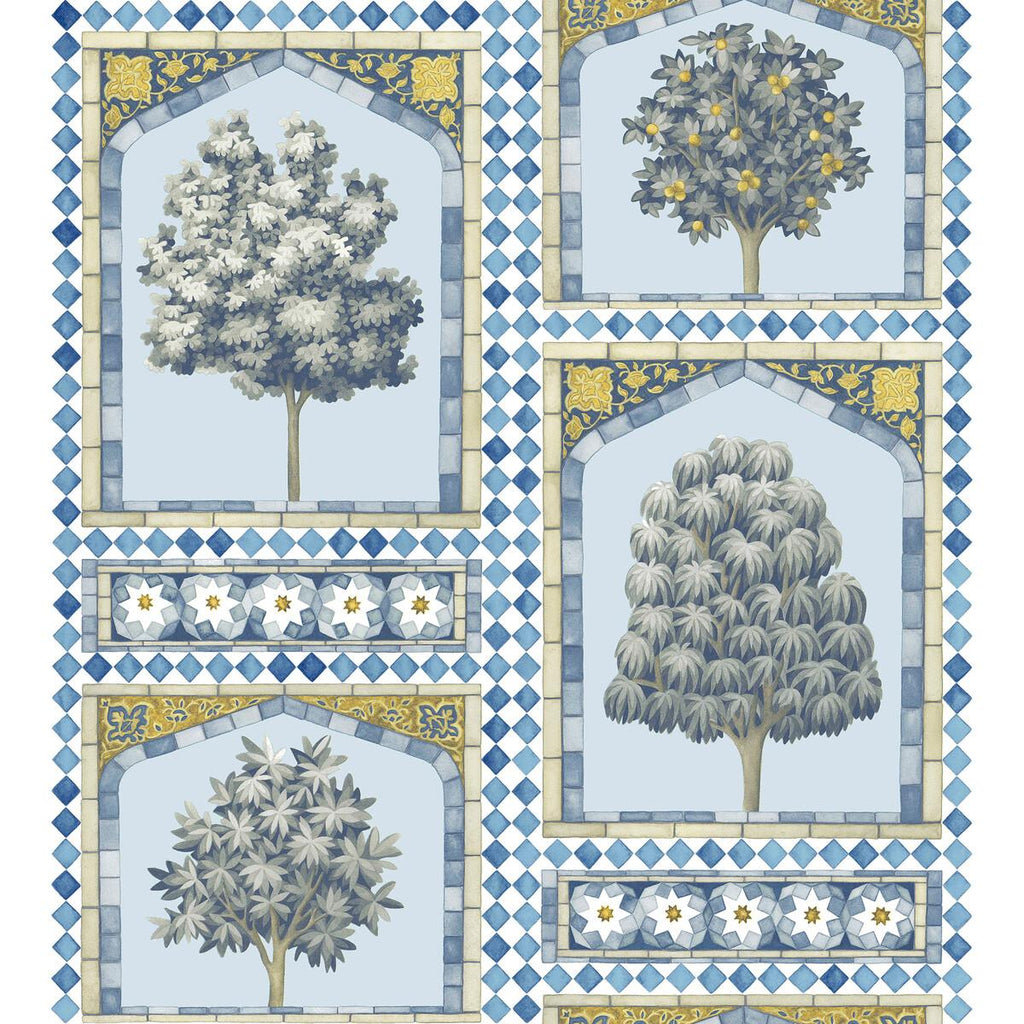 Cole & Son Sultan'S Palace China Blue & Ochre Wallpaper