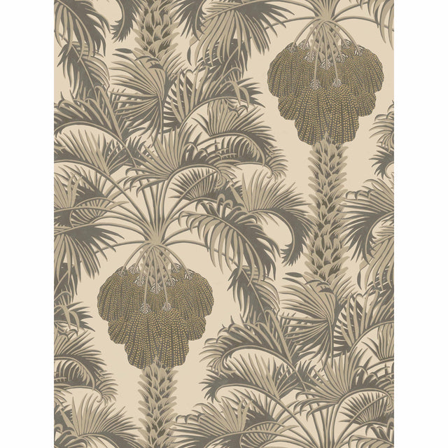 Cole & Son HOLLYWOOD PALM SILVER & CHARCOAL Wallpaper