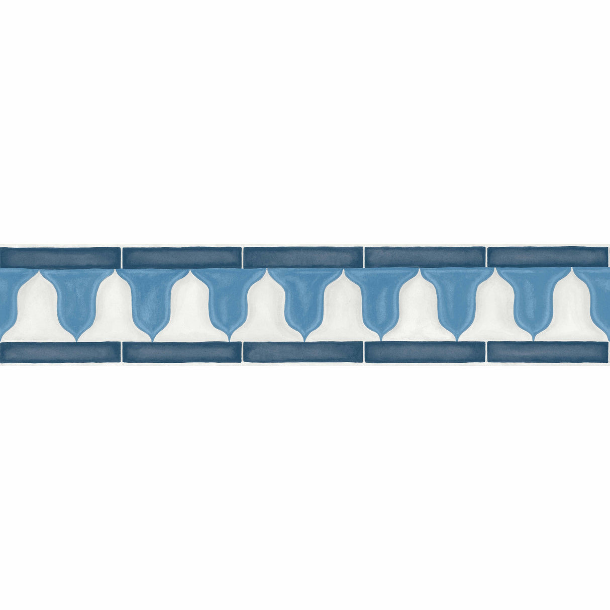 Cole & Son ZELLIGE BORDER CHINA BLUE & WHITE Wallpaper
