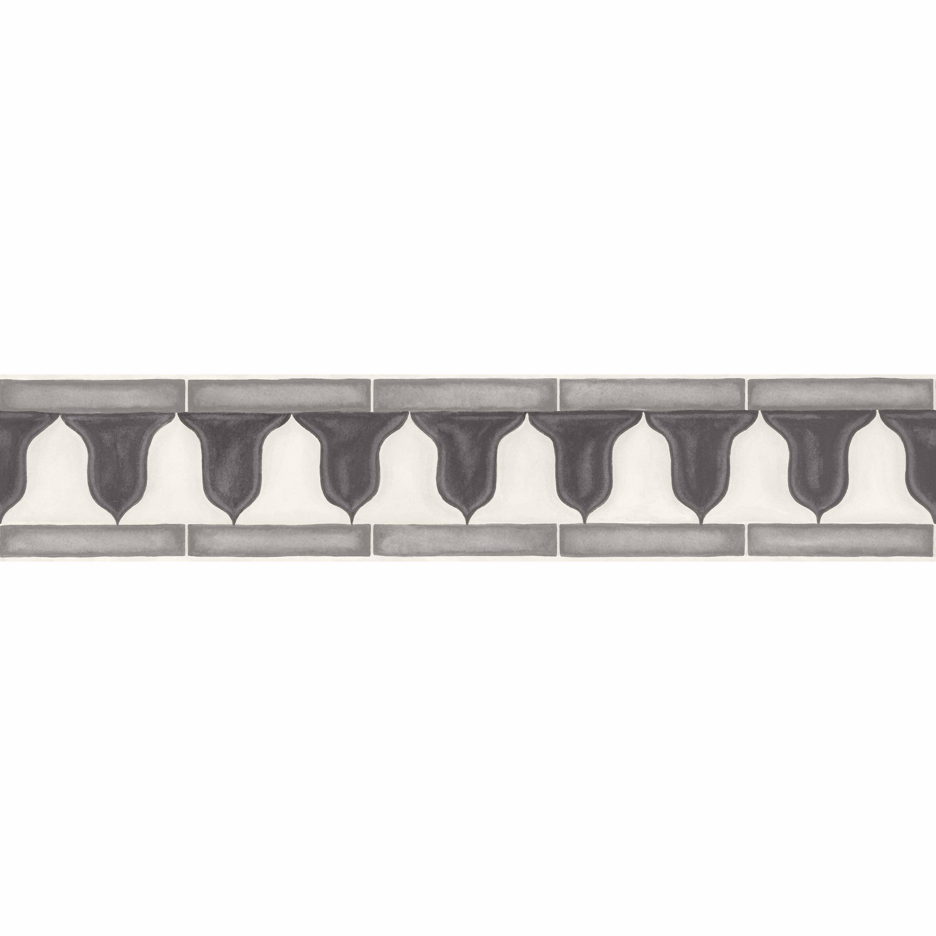 Cole & Son Zellige Border Soot & Snow Wallpaper
