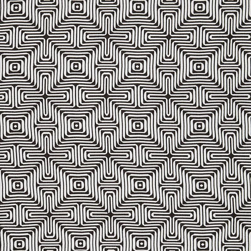 Schumacher Amazing Maze Indoor/Outdoor Kohl Fabric