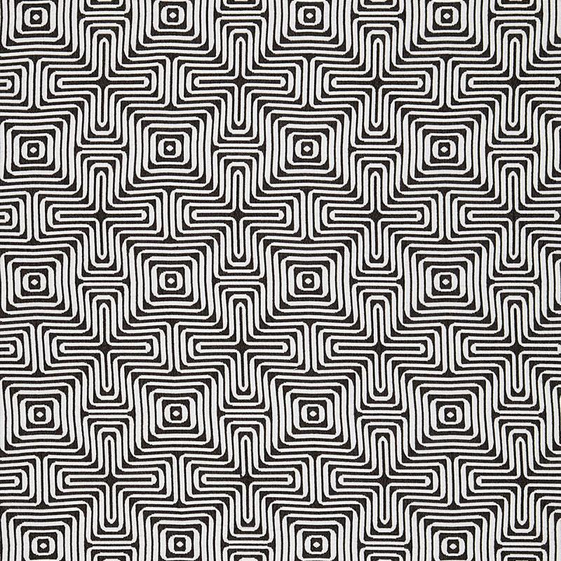 Schumacher Amazing Maze Indoor/Outdoor Kohl Fabric