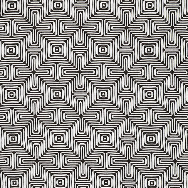 Schumacher Amazing Maze Indoor/Outdoor Kohl Fabric