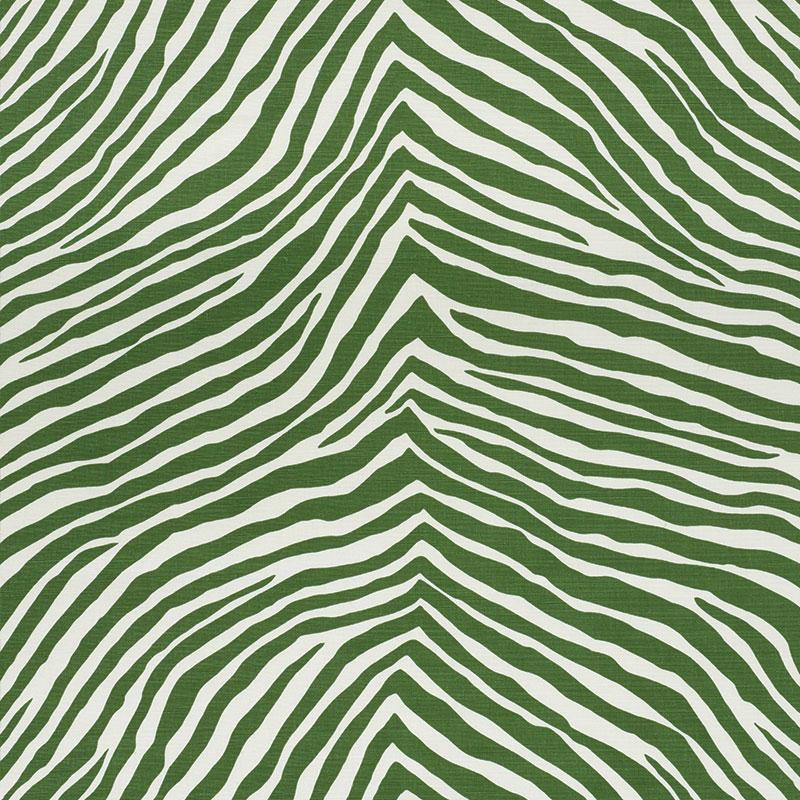 Schumacher Iconic Zebra Green Fabric