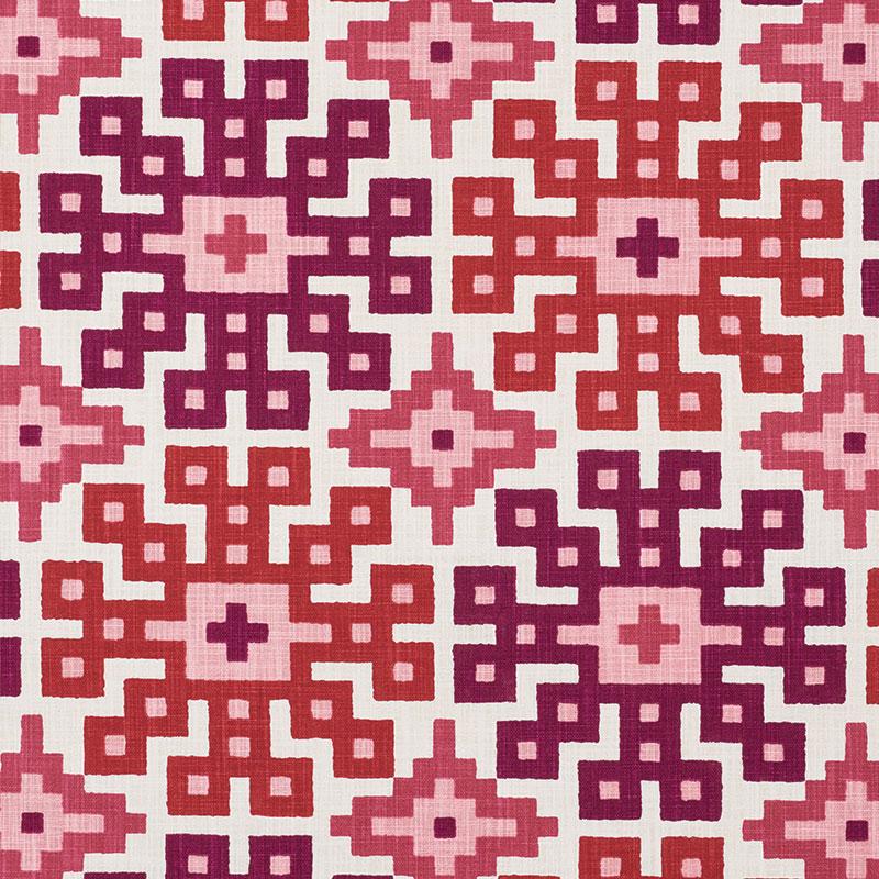 Schumacher Palmetto Print Valentine Fabric