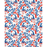 Schumacher Olive Tree Blue & Red Fabric