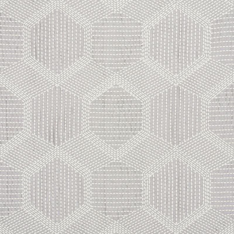 Schumacher Tortuga Embroidery Grey Fabric