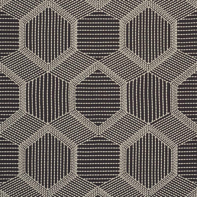 Schumacher Tortuga Embroidery Black Fabric