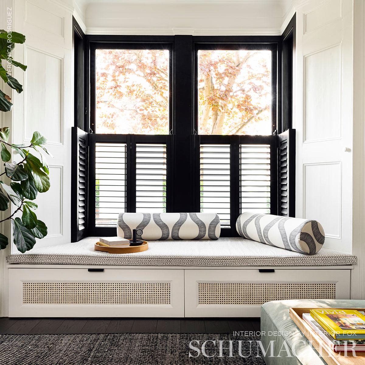 Schumacher Ondata Charcoal Fabric