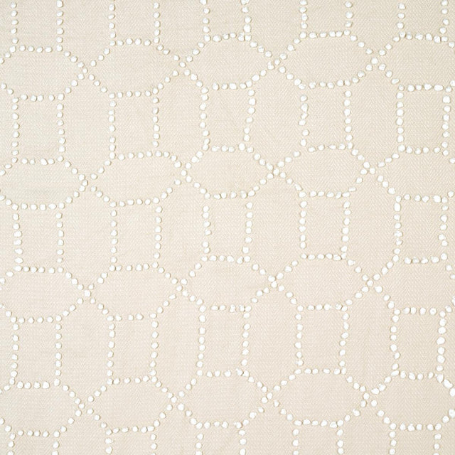 Schumacher Vento Embroidery Natural Fabric