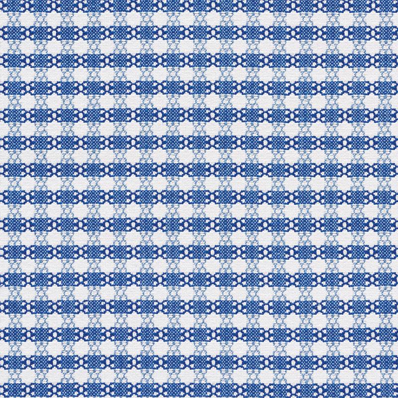 Schumacher Checkmate Blue Fabric