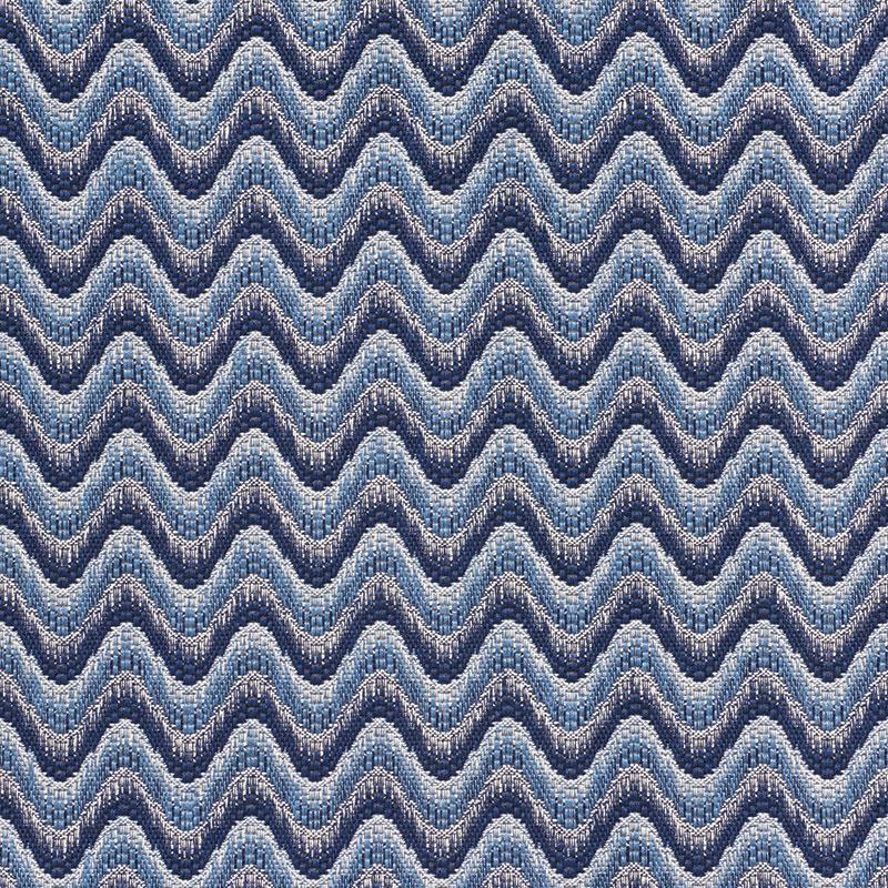 Schumacher Bargello Wave Blue Fabric