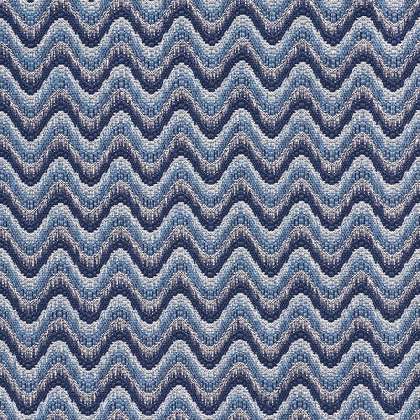 Schumacher Bargello Wave Blue Fabric
