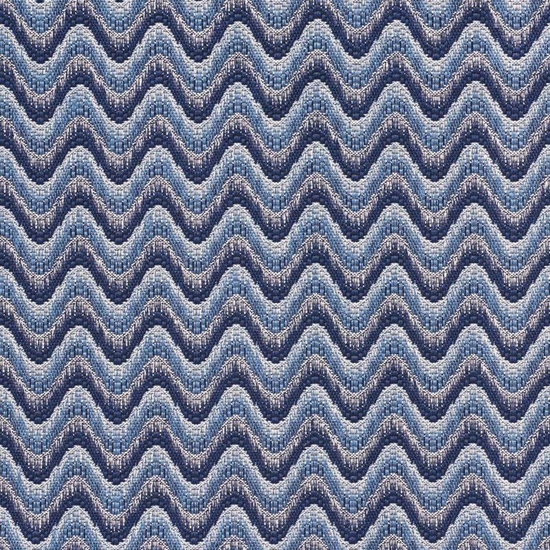 Schumacher Bargello Wave Blue Fabric