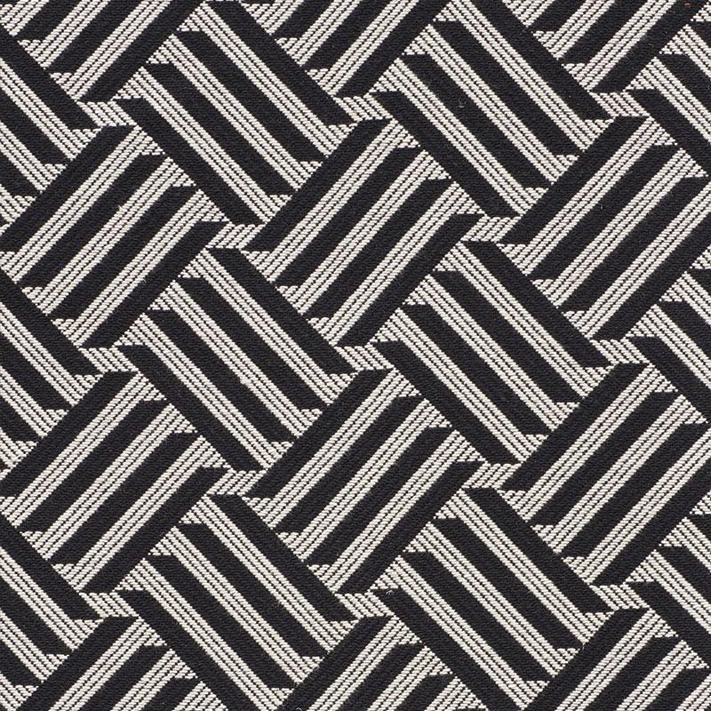 Schumacher Cross Hatch Black Fabric