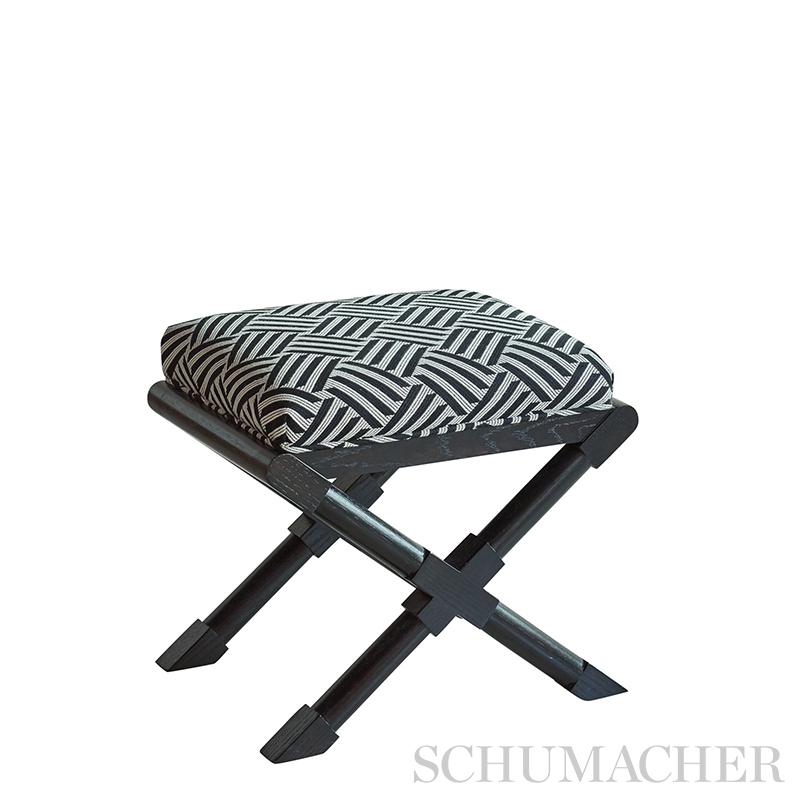 Schumacher Cross Hatch Black Fabric