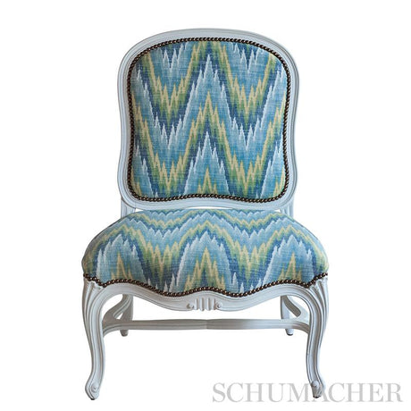 Schumacher Ibiza Flamestitch Pool Fabric