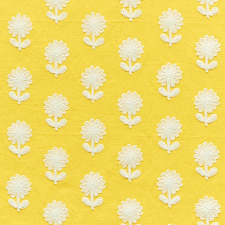 Schumacher Paley Embroidery Yellow Fabric