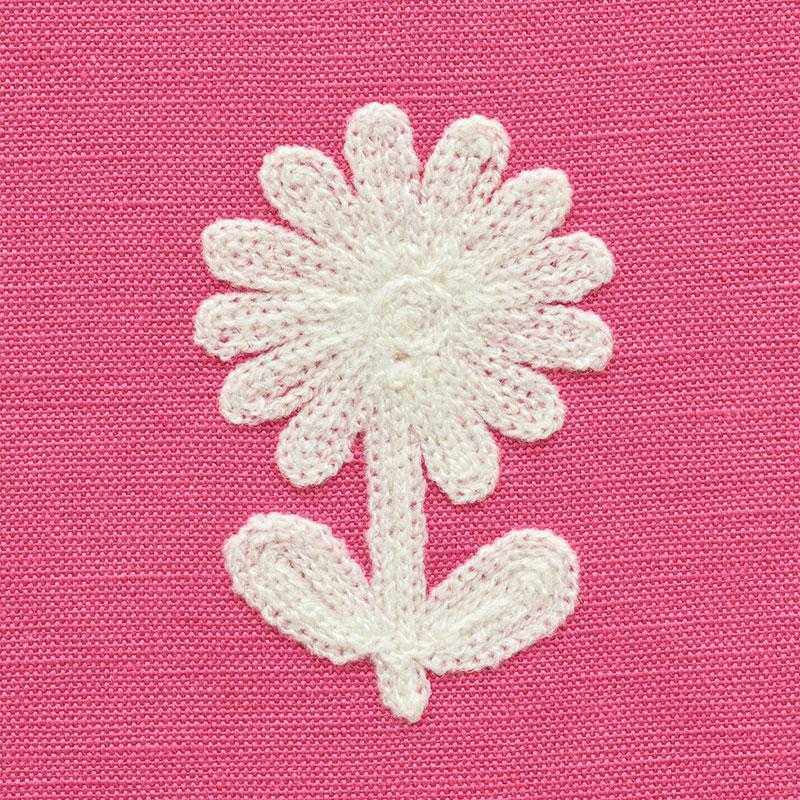 Schumacher Paley Embroidery Pink Fabric