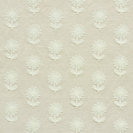 Schumacher Paley Embroidery Natural Fabric