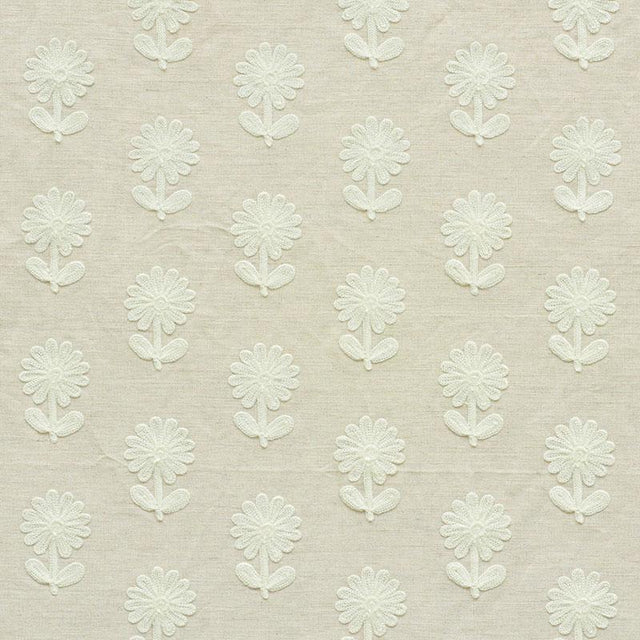 Schumacher Paley Embroidery Natural Fabric