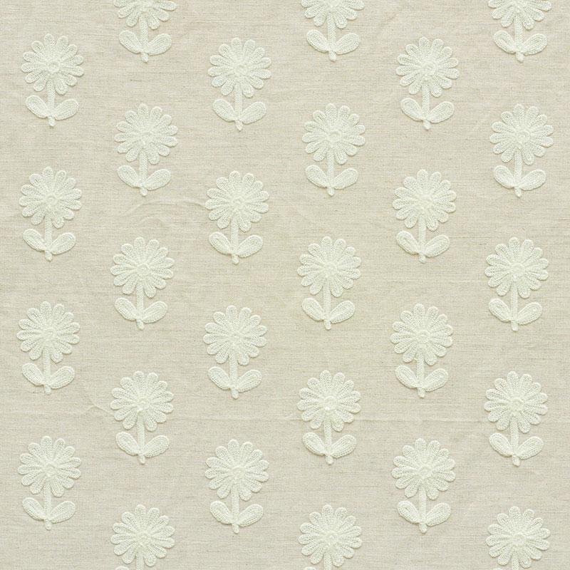 Schumacher Paley Embroidery Natural Fabric