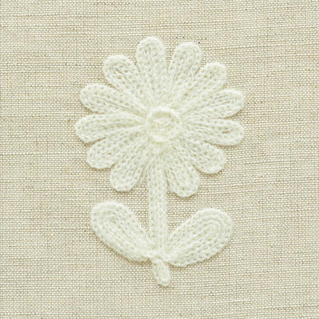 Schumacher Paley Embroidery Natural Fabric