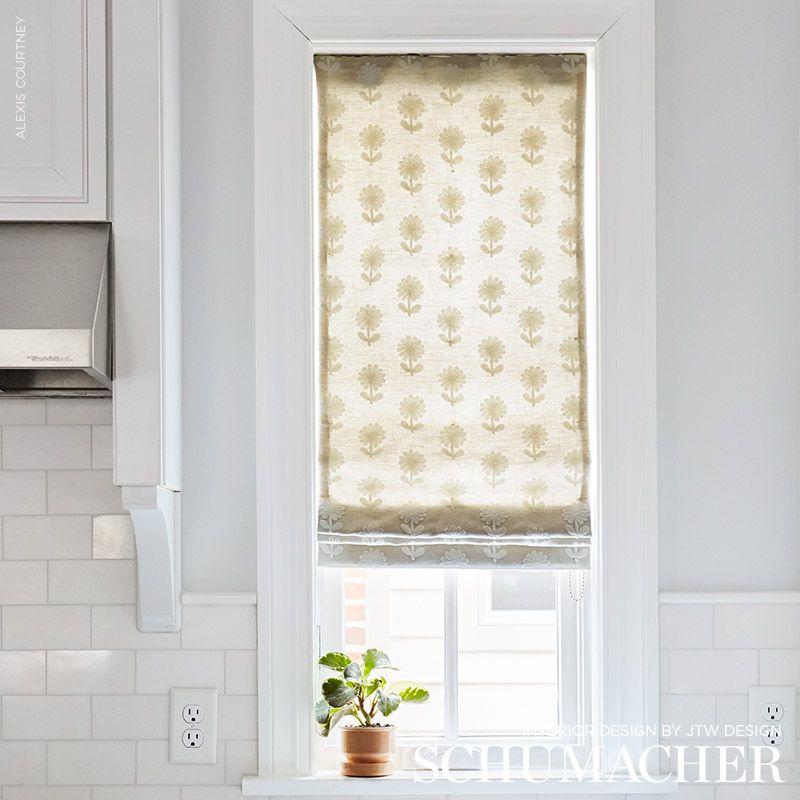 Schumacher Paley Embroidery Natural Fabric