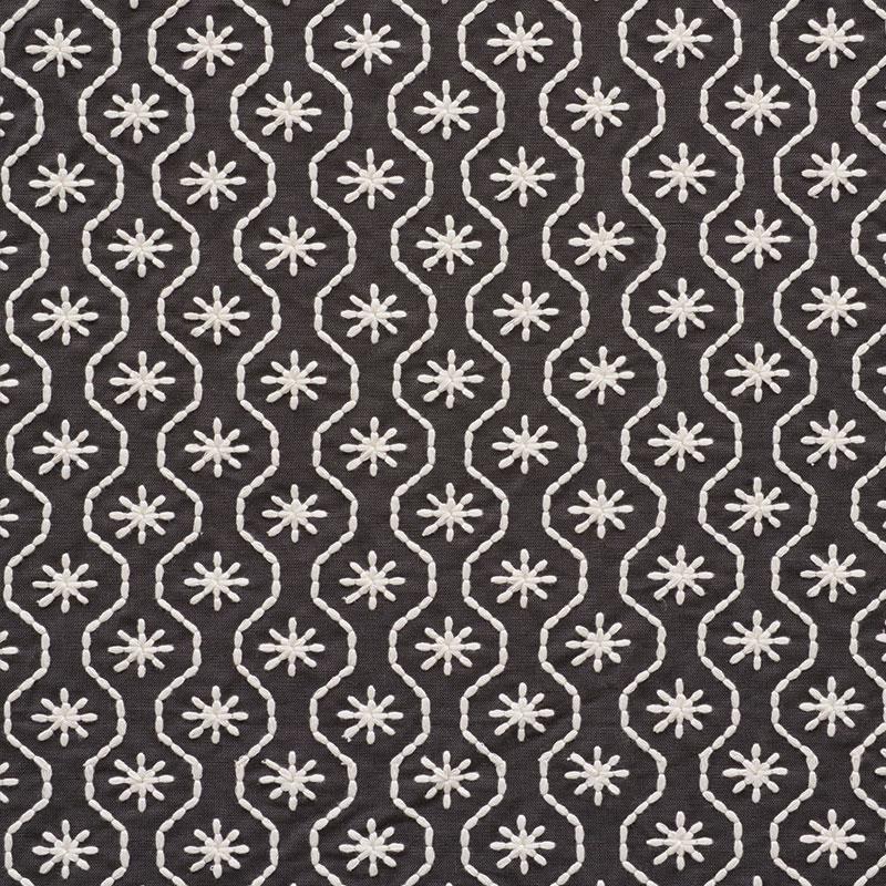 Schumacher Gigi Embroidery Graphite Fabric
