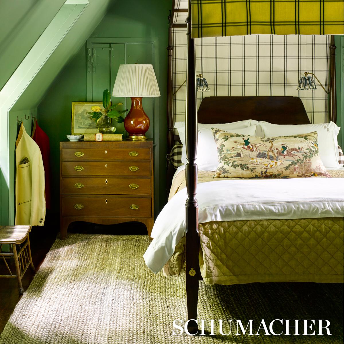 Schumacher Aston Manor Print Document Fabric