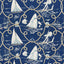 Schumacher Summer Regatta Linen Print Navy Fabric